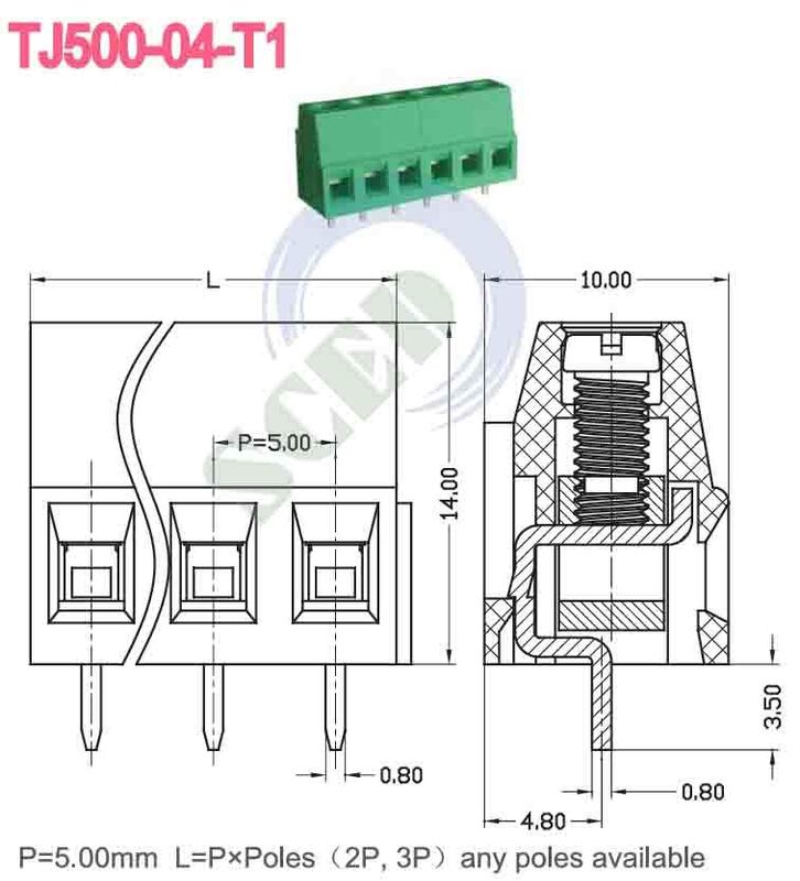 Nickel Plated Spring Terminal Block Featuring Tin Plated Gold Plating and Temperature Range Minus 40 to Plus 105 Degrees Celsius for Circuit Connections