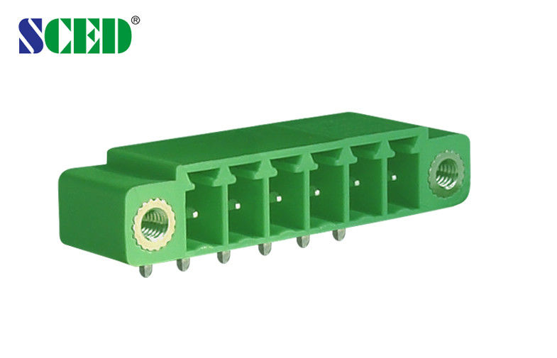 300V 8A Male Pluggable Brass Terminal Block Vertical Wire Inlet Pinch 3.81mm 2P-20P