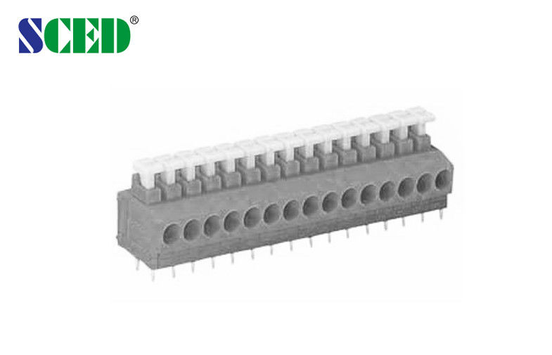 300v Screwless Spring Terminal Block Pitch 3.81mm Spacing Pa66 With Push Button