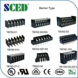 Pitch 10mm Type Barrier Terminal Block 20A Plastic Black 2 Poles