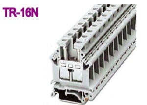 Grey 12.2mm Width 101A Din Rail Terminal Blocks 800V 25mm2 Brass