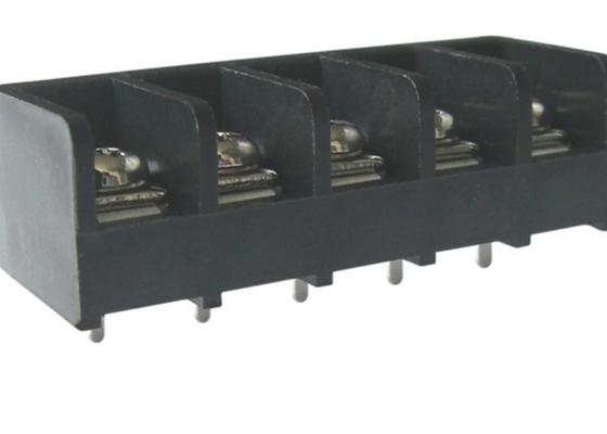 Spacing 9.52mm Barrier Terminal Block 300V 20A 2-24 Poles Right Angle Wire Inlet