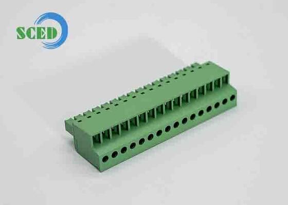 PA66 Plastic Pluggable Terminal Block with 3000V AC/minute Withstanding Voltage and -40°C to +105°C Operating Temperature for PCB